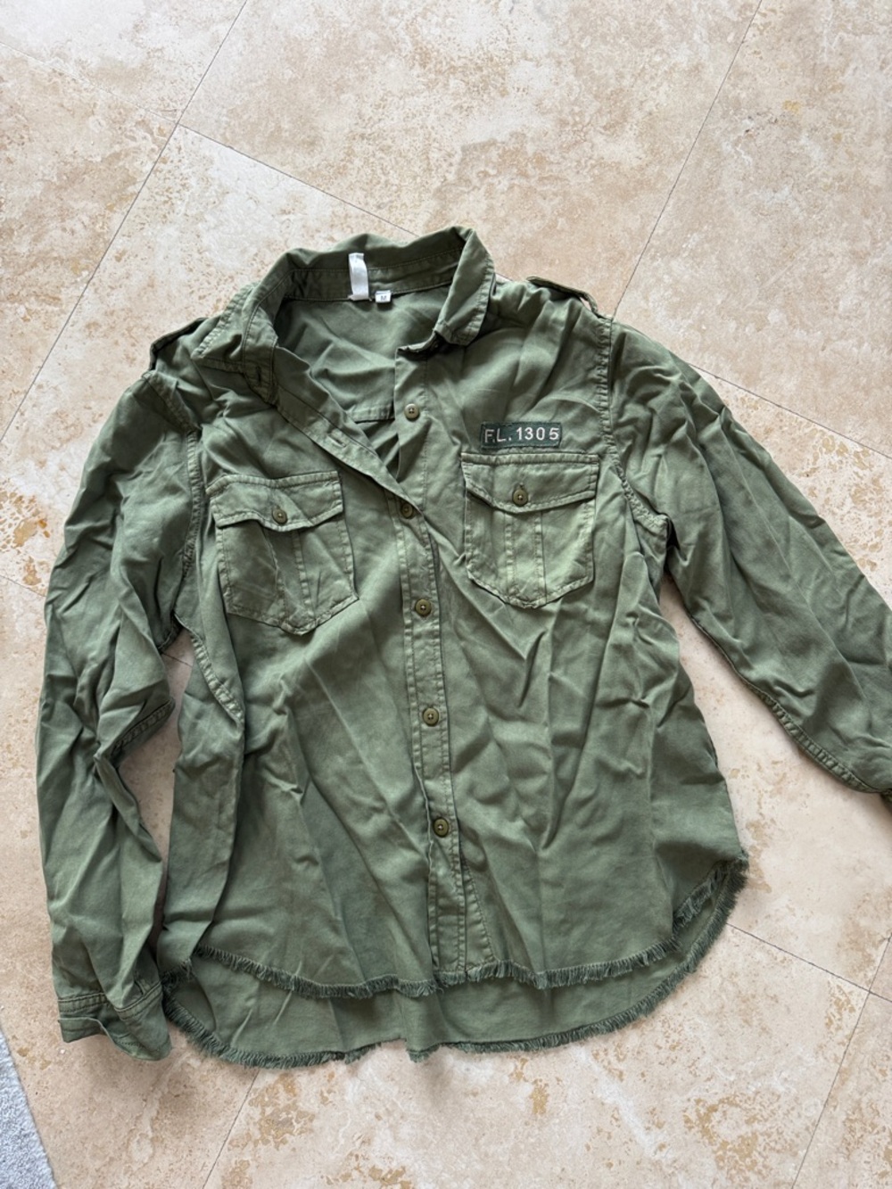 Olive Green Button-Up Shirt